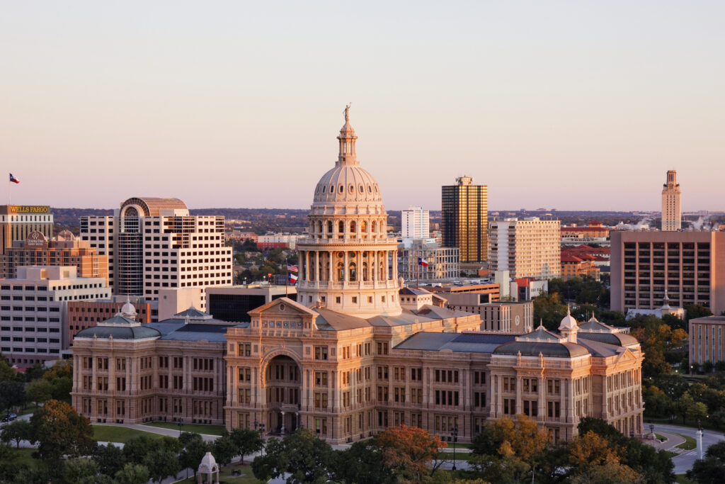 The Texas State Capitol in Austin, where Texas dog bite law is set